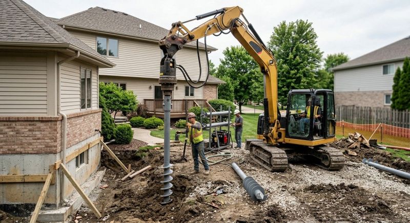 Helical Pile Installation in Fremont, NE
