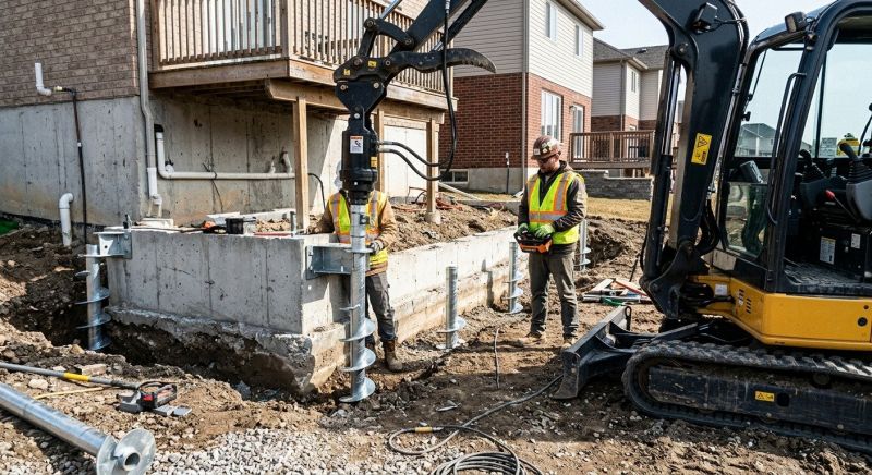 Helical Pile Installation in Fremont, NE