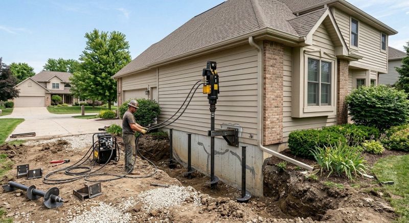 Helical Pile Installation in Fremont, NE